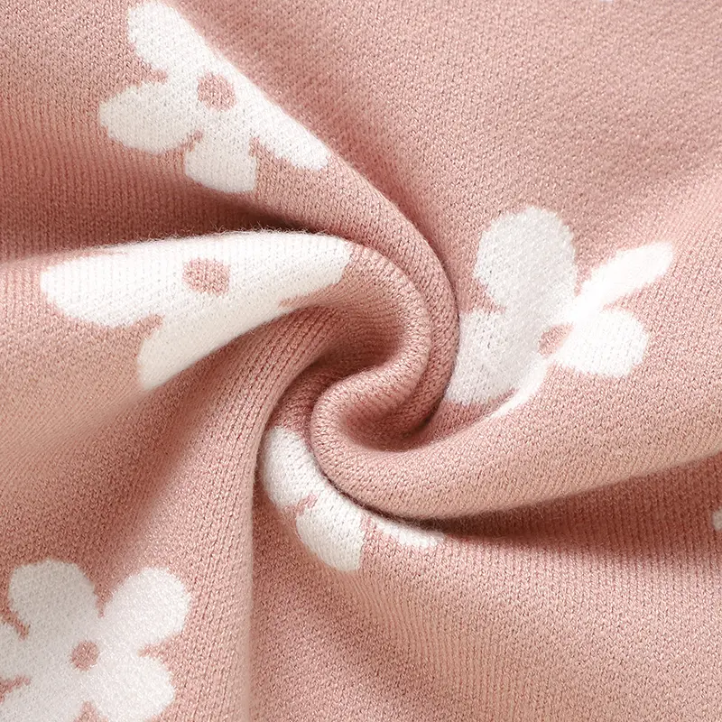 Cute Floral Print Infant Jumpsuit Long Sleeve Baby Girls Spring & Autumn Rompers Knitted 1-18 Months Newborn Bodysuit Sleepsuit