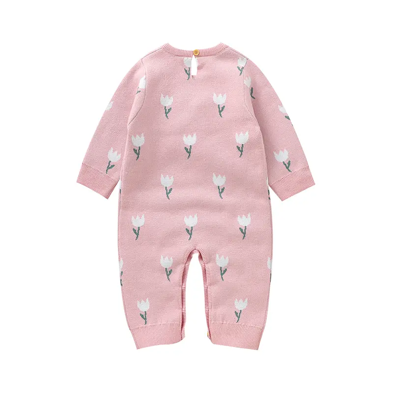 Sweet Tulip Baby Girls Rompers Long Sleeve Infant One-piece Bodysuit Knitwear O-neck Newborn Jumpsuit 0-18 Months Baby Sleepsuit
