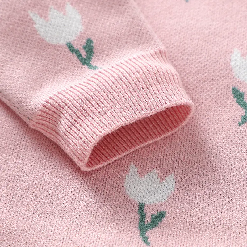 Sweet Tulip Baby Girls Rompers Long Sleeve Infant One-piece Bodysuit Knitwear O-neck Newborn Jumpsuit 0-18 Months Baby Sleepsuit