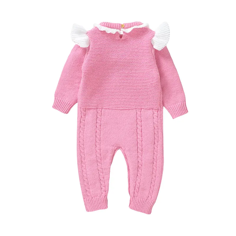 Long Sleeve O-neck Baby Winter Rompers Thick Wind-proof Newborn Bodysuit Knitted Polyester Infant Jumpsuit Playsuit Sleepsuit