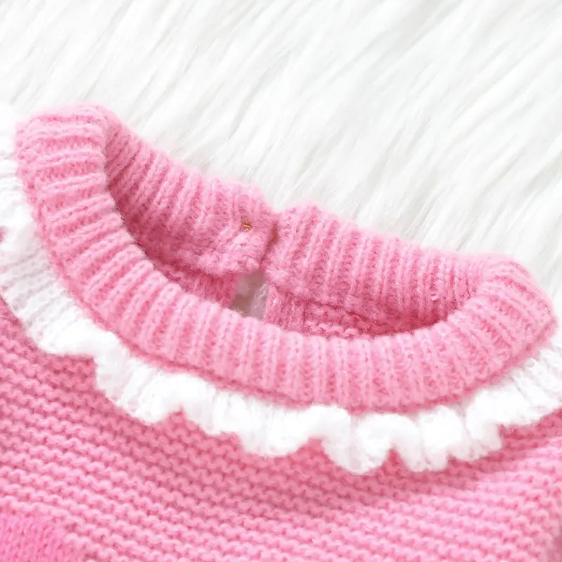 Long Sleeve O-neck Baby Winter Rompers Thick Wind-proof Newborn Bodysuit Knitted Polyester Infant Jumpsuit Playsuit Sleepsuit