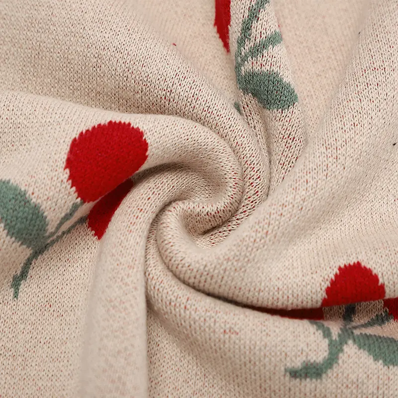 Cute Cherry Print Infant Throws Shawls Skin-friendly Muslin Baby Boys & Girls Swaddle Blankets 0-24 Months Baby Security Blanket