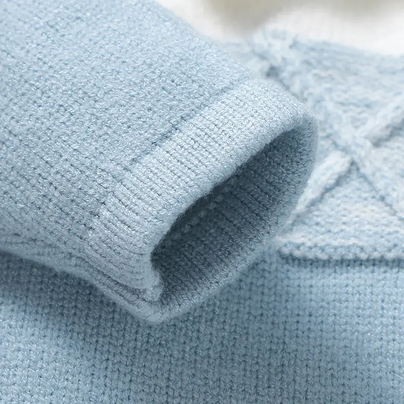 Soft Texture Winter Baby Boys Rompers 0-18M Newborn Infant Fall Winter Turn-down Collar Long Sleeve Knit Bodysuit Jumpsuit