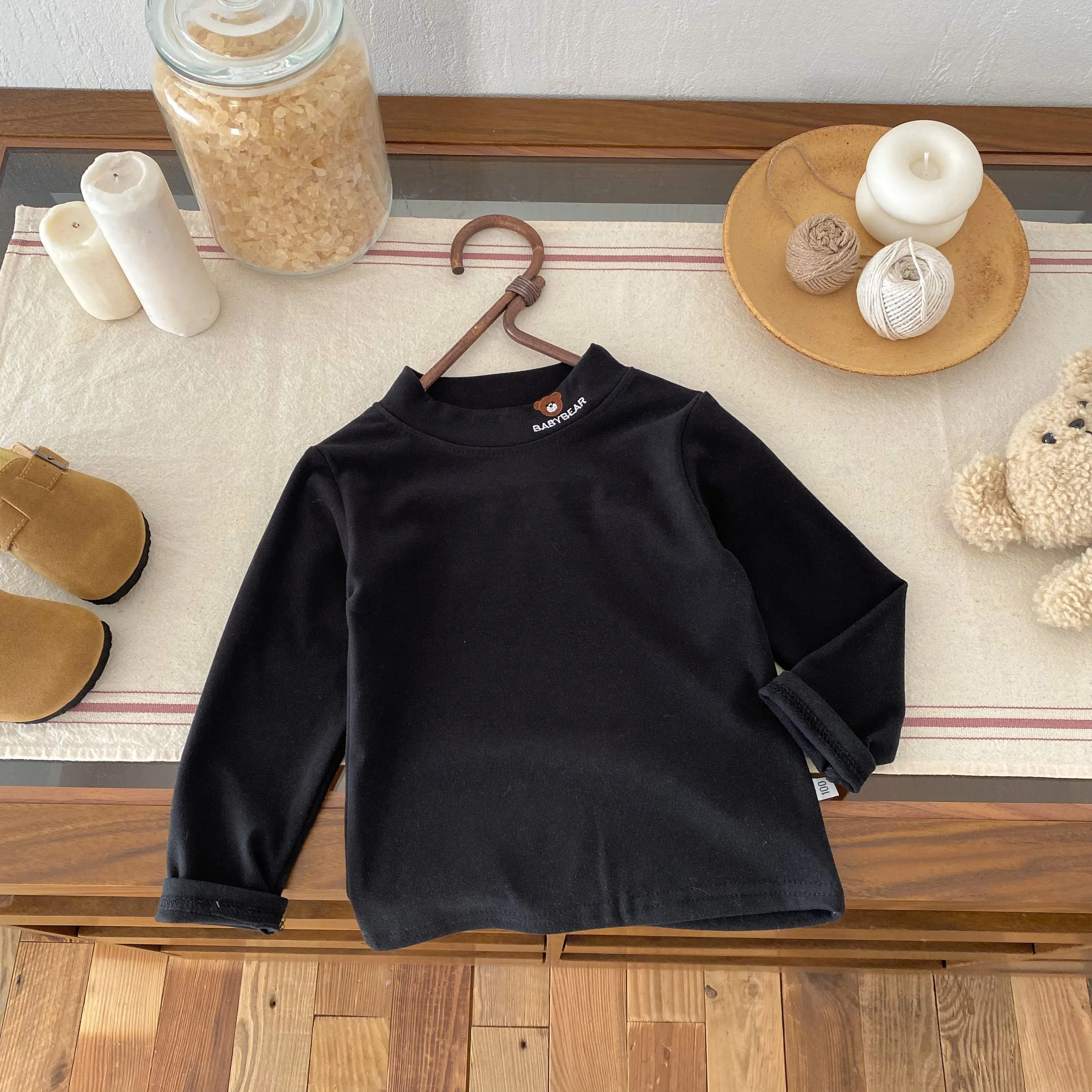 New Men's And Women's Base Shirts For Autumn And Winter Children's Clothing With Teddy Bear Pattern Fashion Tops For Babies