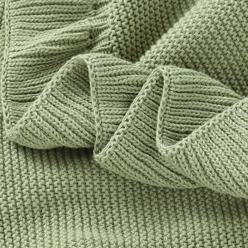 Skin-friendly Solid Color Flouncing Muslin Baby Swaddle Blankets Soft Newborn Security Blankets Knitted Infant Receiving Blanket