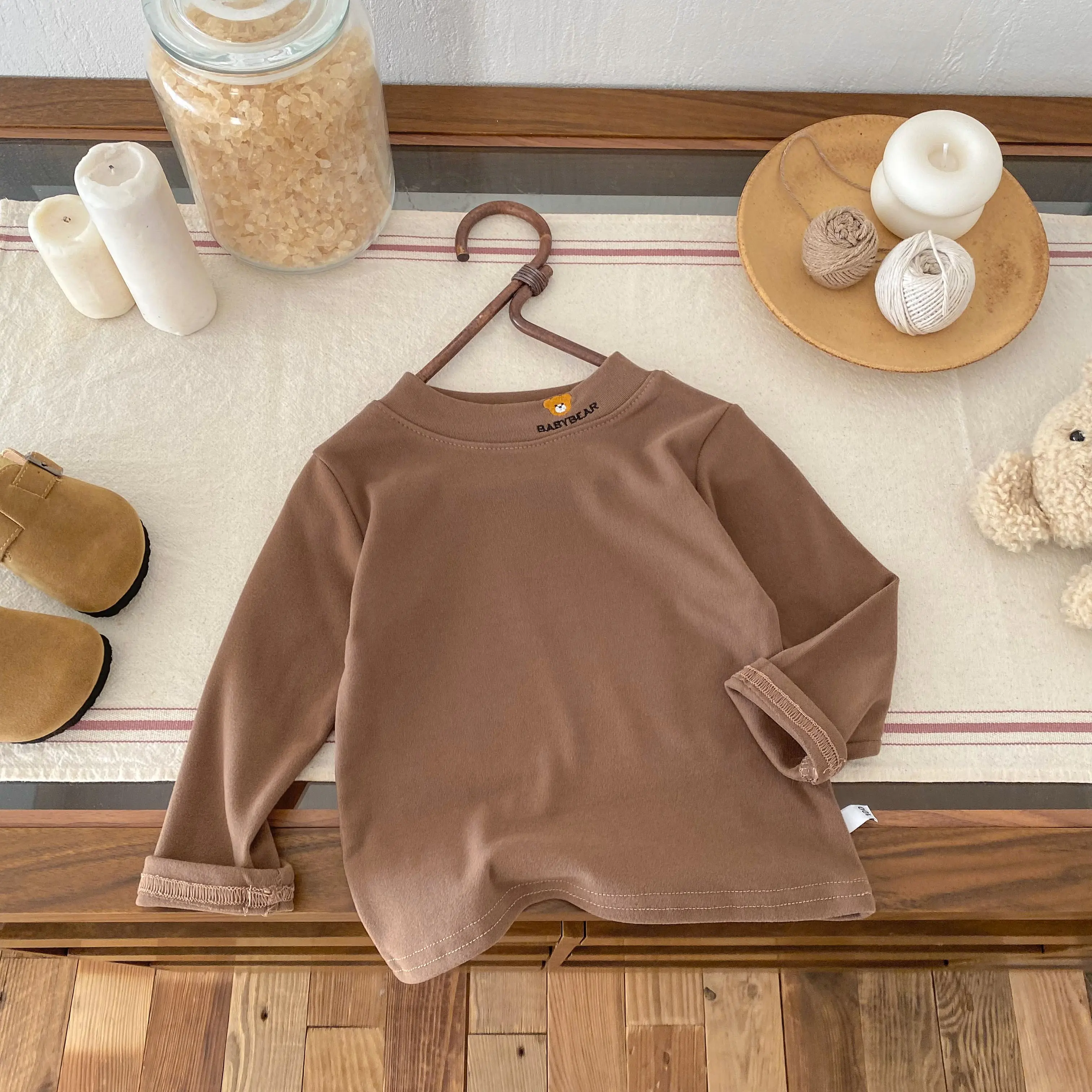 New Men's And Women's Base Shirts For Autumn And Winter Children's Clothing With Teddy Bear Pattern Fashion Tops For Babies