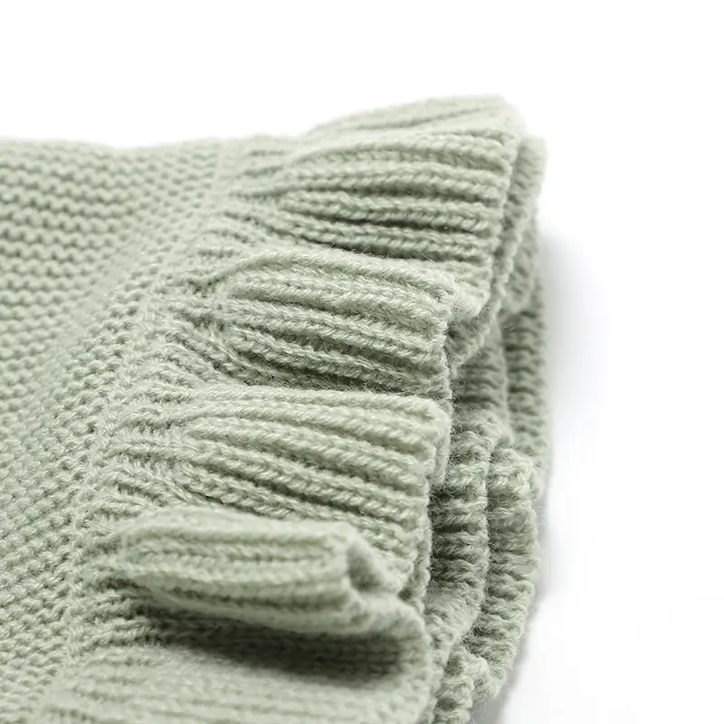 Solid Color Knitted Acrylic 70 by 90 Cm Baby Boys & Girls Swaddle Blanket Newborn Infant Security Blanket For All Seasons