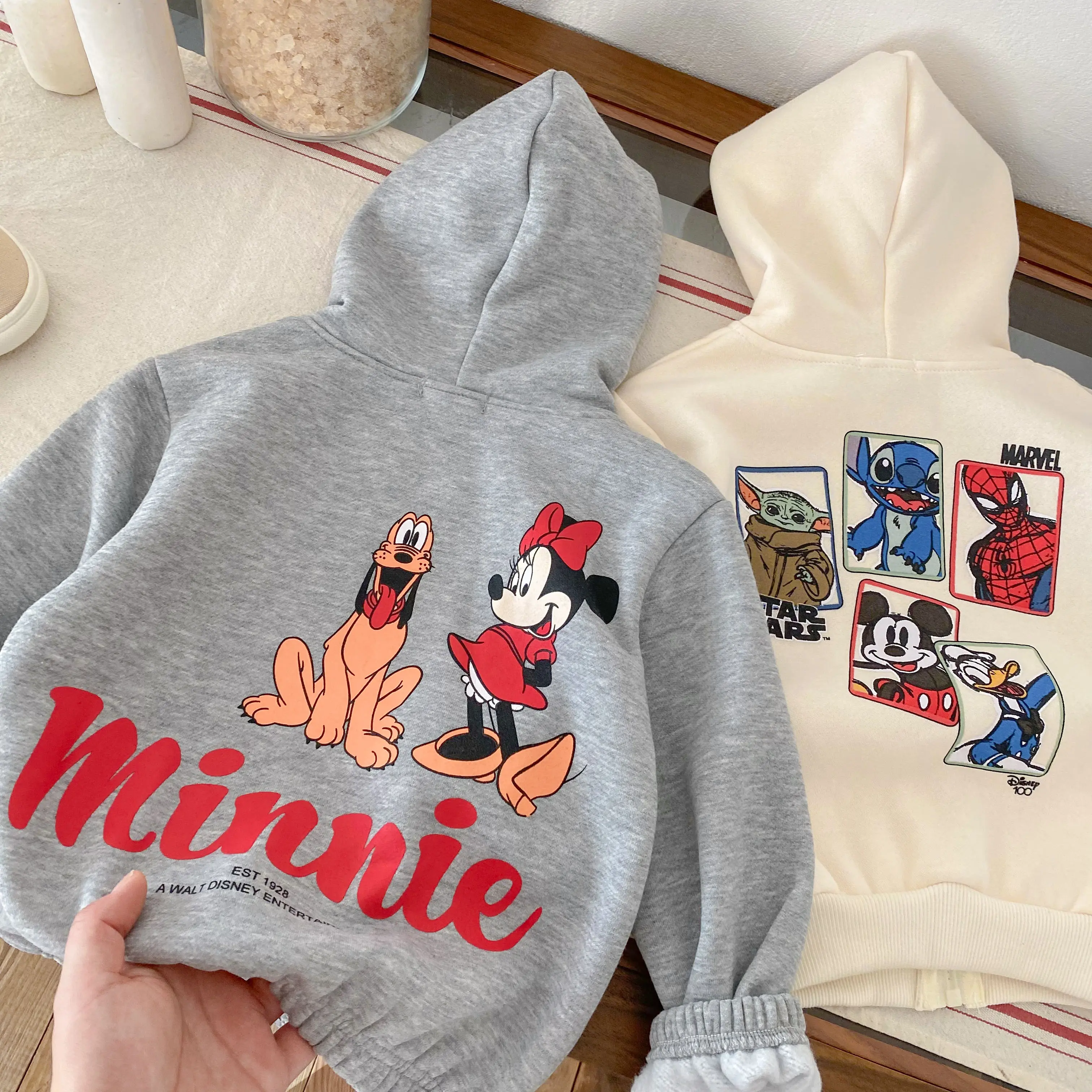 Disney Girls Cartoon Mickey Mouse Jacket Donald Duck Jacket Spring And Autumn Children's Hooded Jacket Casual Sports Jacket