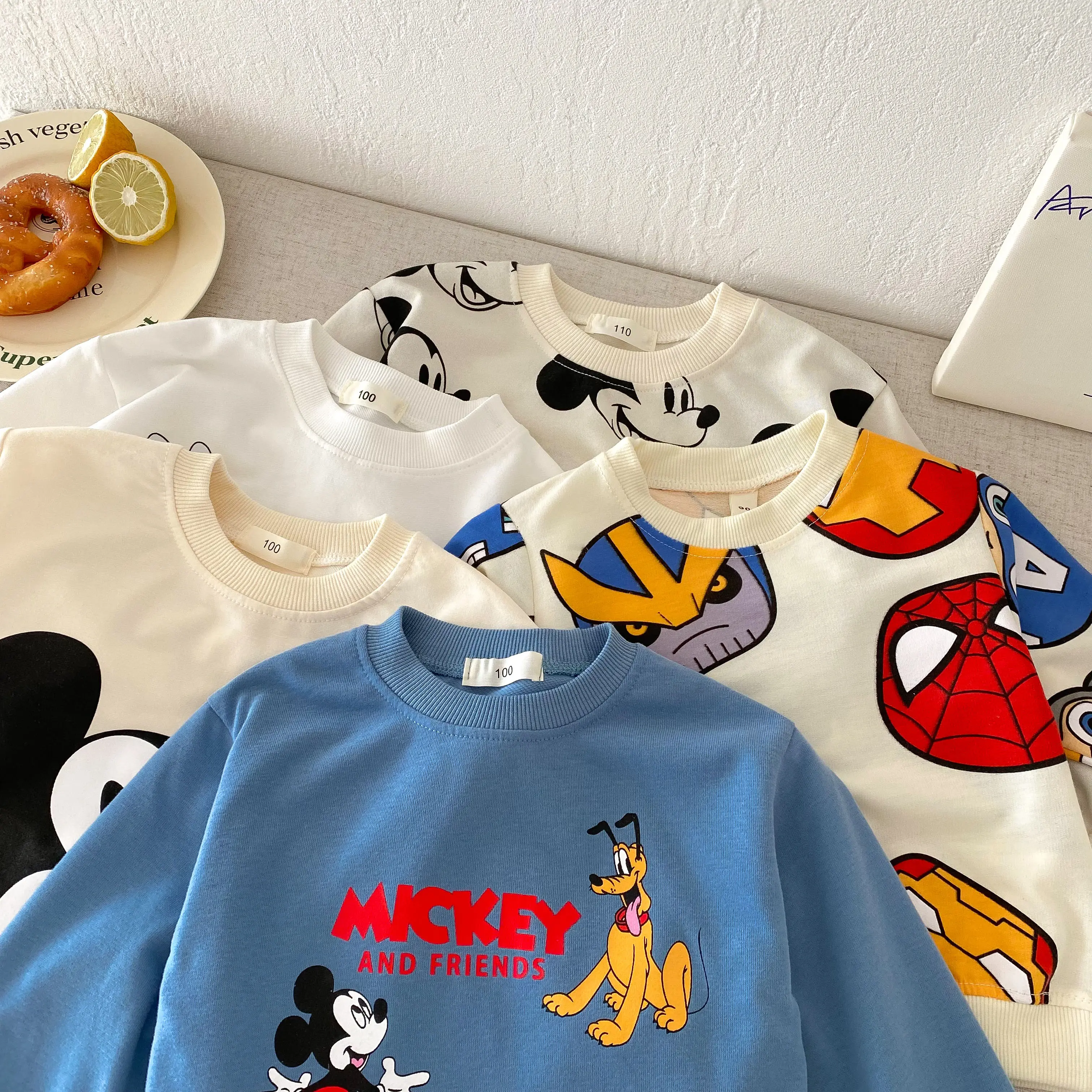 Brand Long Sleeve Suits Print Crewneck Sweatshirt+pants 2piece Set Baby Boys Girls Casual Sports Clothes Cute Tops Sweatpants
