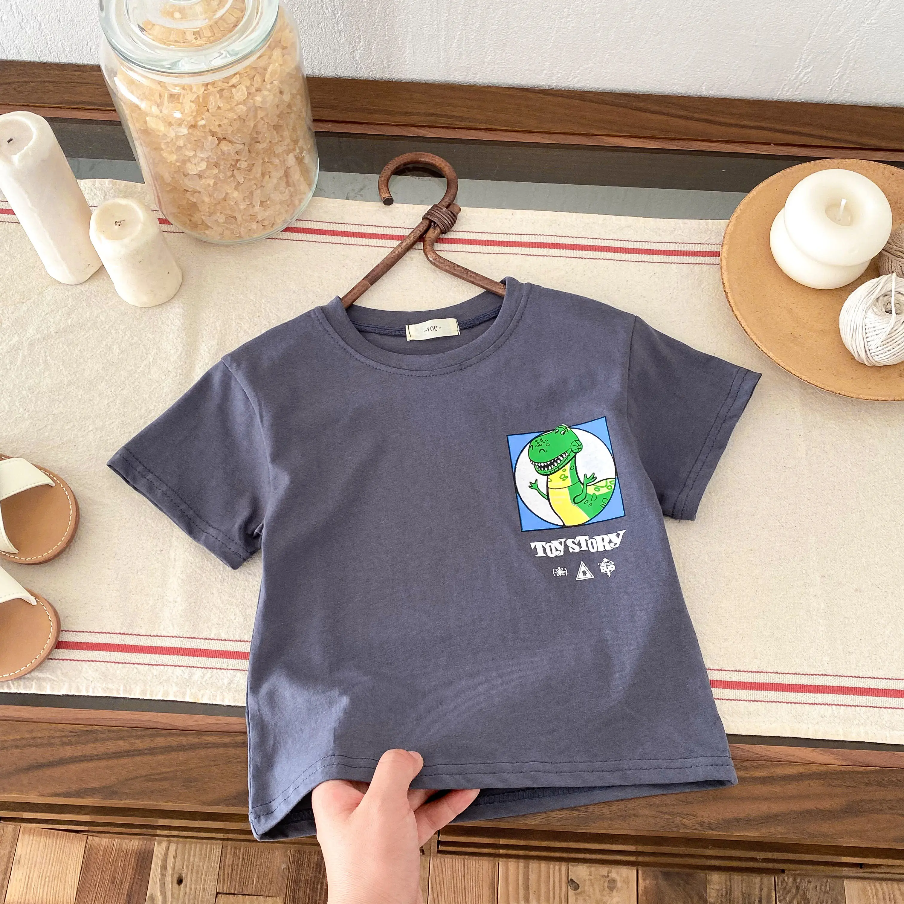 Mickey Mouse Tshirt Cartoon Print Short Sleeve T For Boys And Girls Loose Casual Sports Tops Children Cotton Fashion White Tees