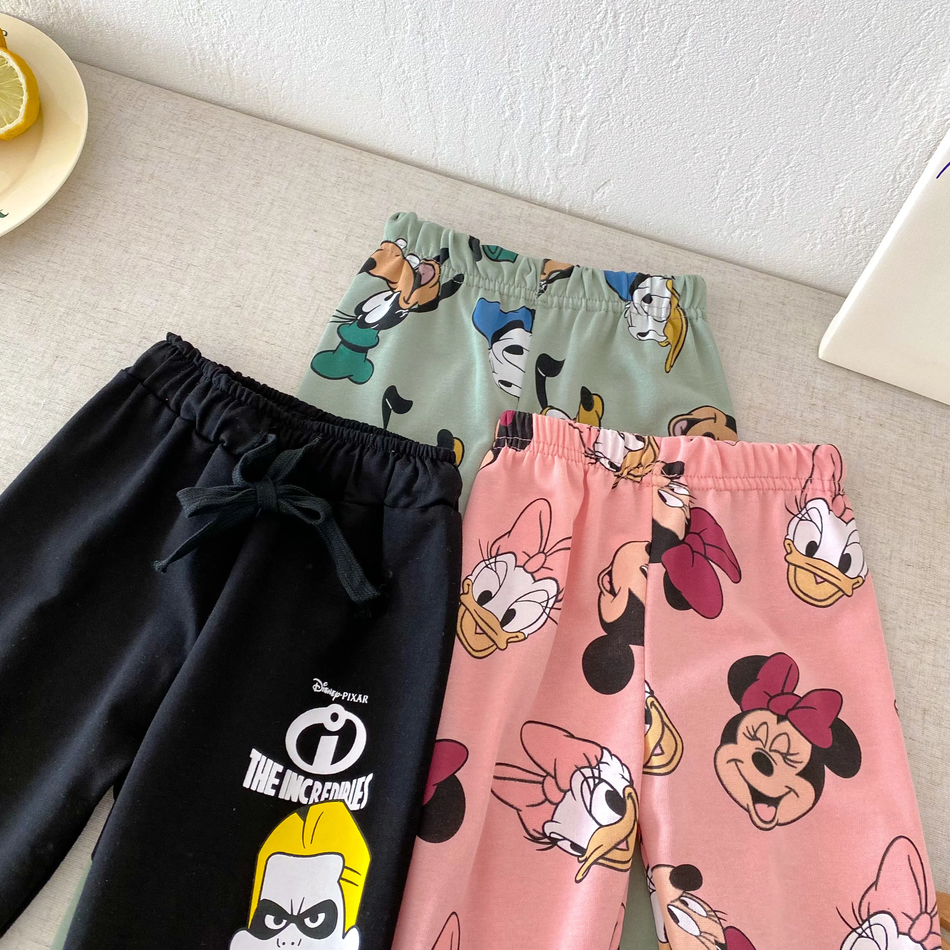 Disney Fashion 0-6-year-old Girls' Clothing Long Sleeved Sportswear Set Round Neck Cartoon Cute Toddler Outfit Disney Set