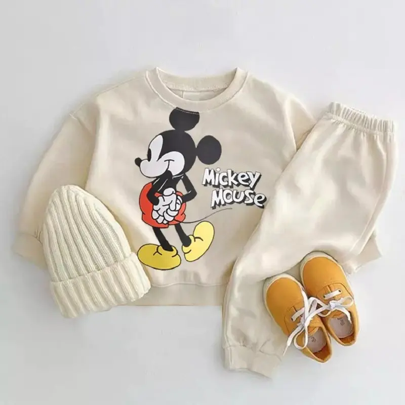 Mickey Baby Long Sleeve Set Sports Set Spring And Autumn Loose Fashion Children's Wear Sports Shirt+sports Pants Set