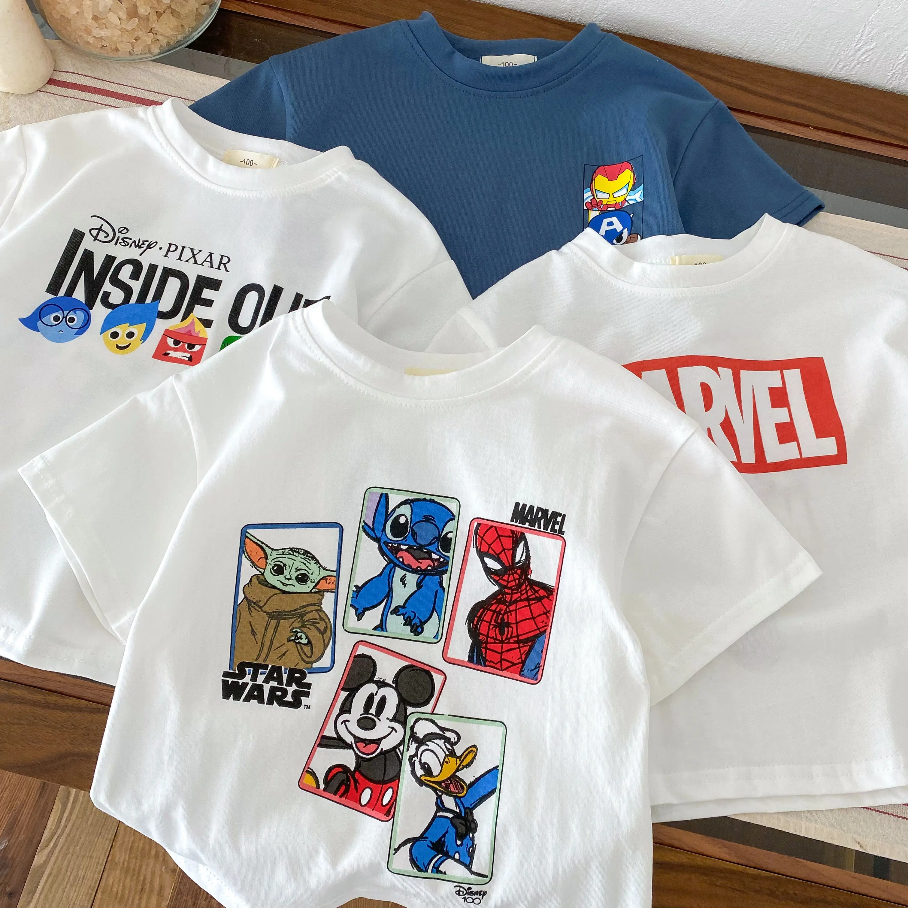 Summer Fashion Round Neck T-shirt Children's And Boys' Clothing White Short Sleeved T-shirt Children's Clothing Baby Top