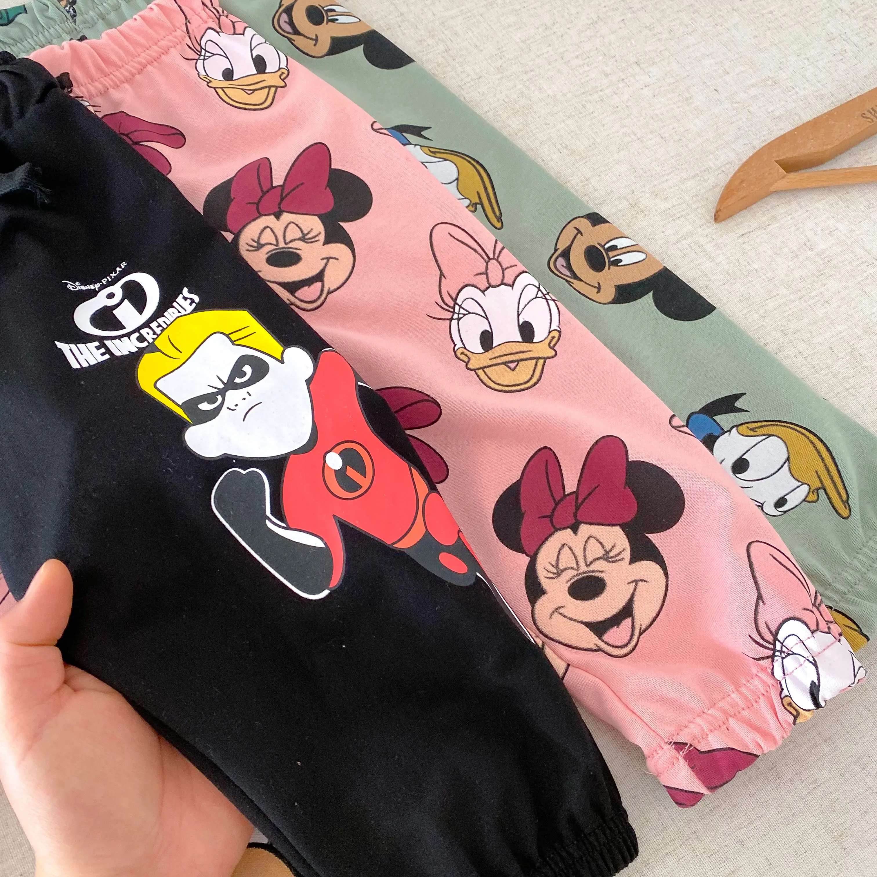 Disney Fashion 0-6-year-old Girls' Clothing Long Sleeved Sportswear Set Round Neck Cartoon Cute Toddler Outfit Disney Set