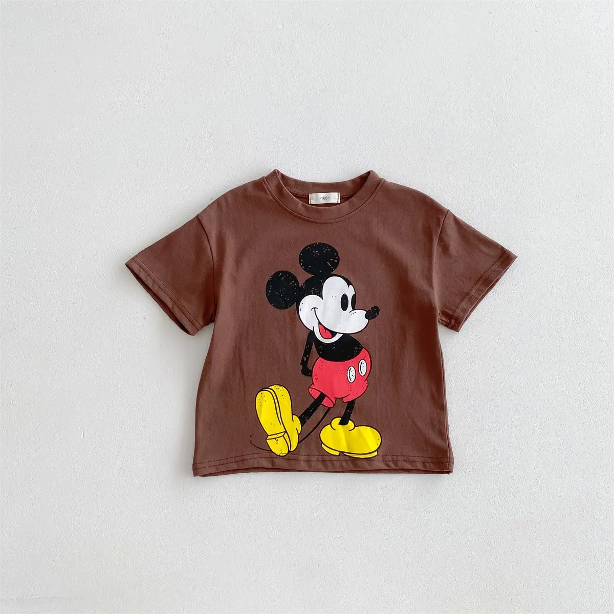 2024 Children's Trendy Cute T-shirt Cartoon Mickey Mouse Top Summer Loose and Cool Fashion T-shirt