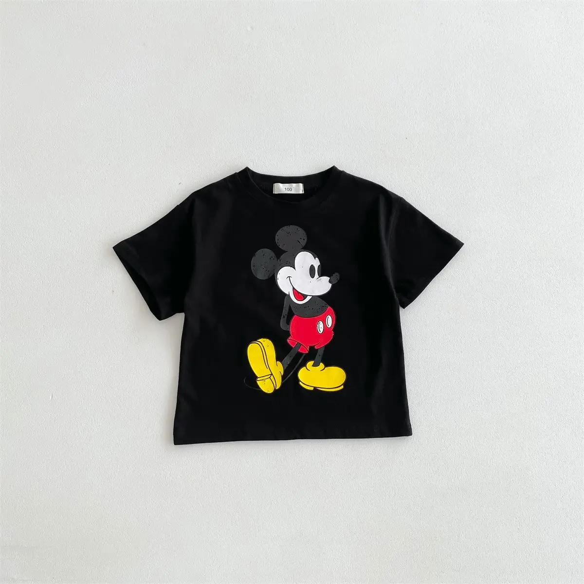 2024 Children's Trendy Cute T-shirt Cartoon Mickey Mouse Top Summer Loose and Cool Fashion T-shirt