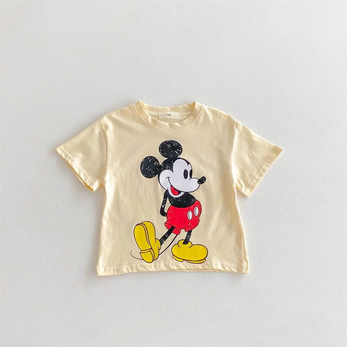 2024 Children's Trendy Cute T-shirt Cartoon Mickey Mouse Top Summer Loose and Cool Fashion T-shirt