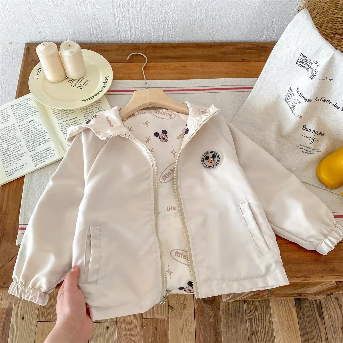 Mickey Denim Jacket Boy Fashion Jacket Children's Clothing Autumn Clothing Outdoor Cartoon Denim Jacket Jacket Jacket