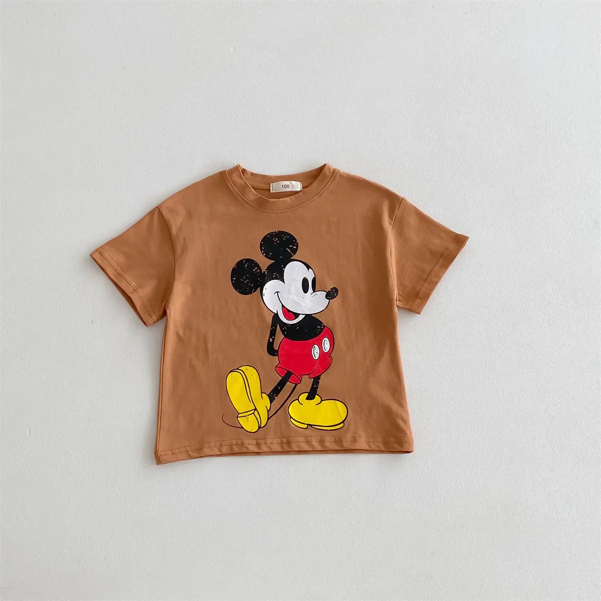 2024 Children's Trendy Cute T-shirt Cartoon Mickey Mouse Top Summer Loose and Cool Fashion T-shirt