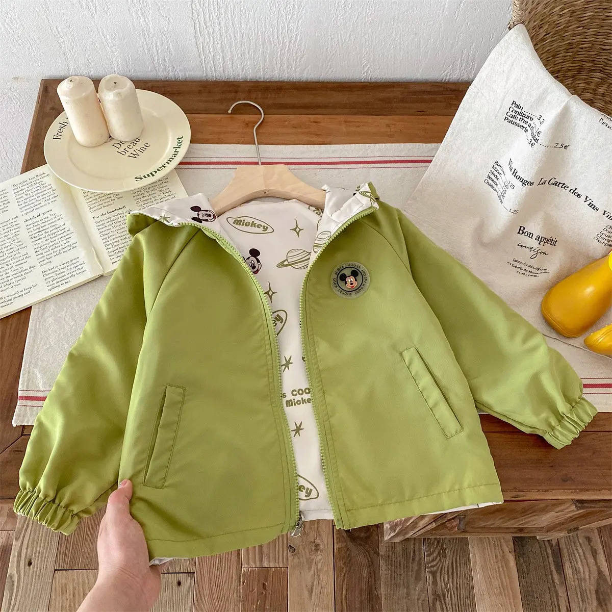 Mickey Denim Jacket Boy Fashion Jacket Children's Clothing Autumn Clothing Outdoor Cartoon Denim Jacket Jacket Jacket