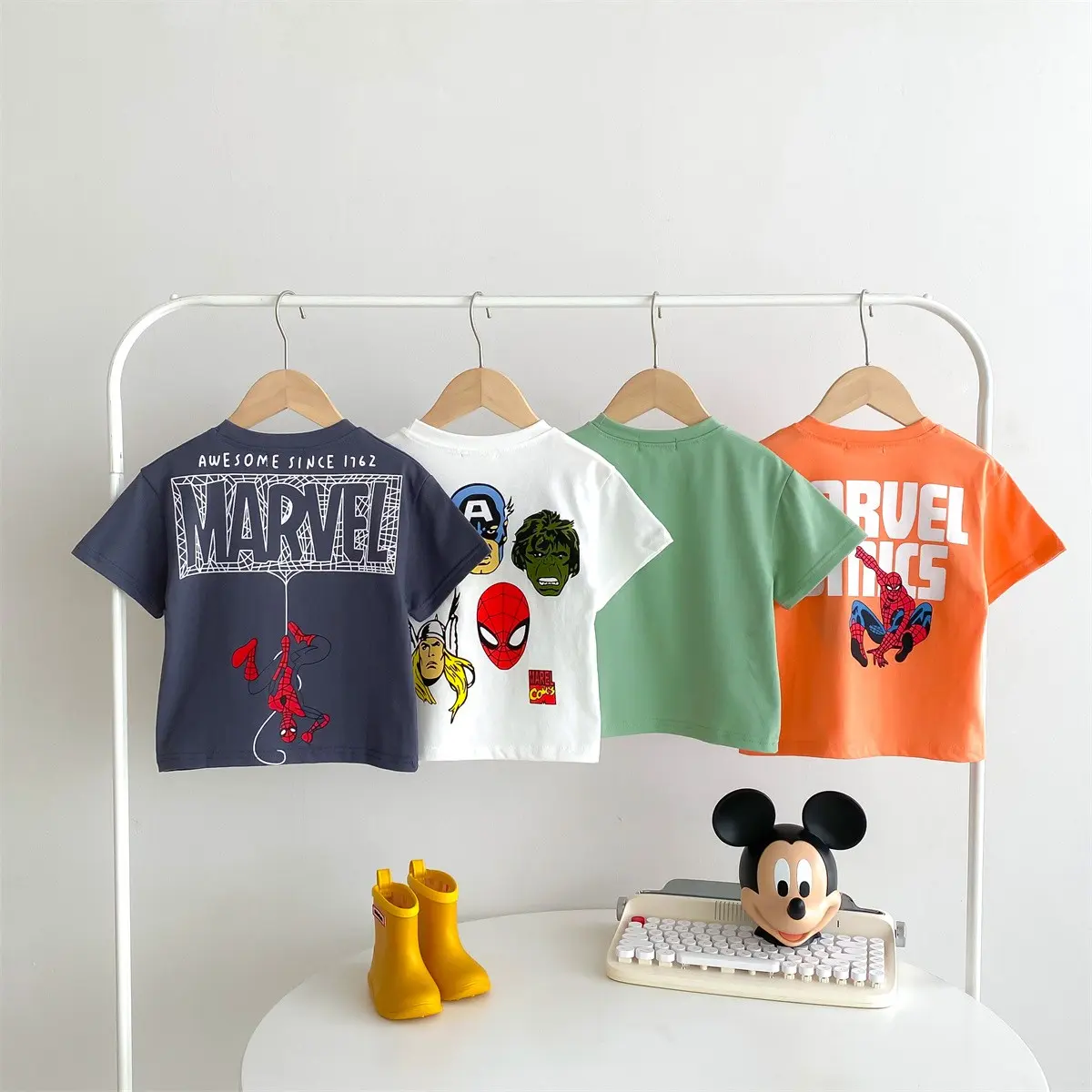 2024 Fashion Boys T-shirt Round Neck Loose Short Sleeves Tees Summer Clothing Spider Man Boys Tops T Shirts Children's Wear Tee