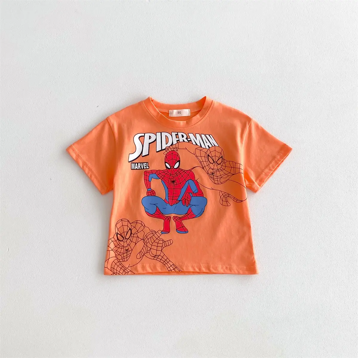 2024 Fashion Boys T-shirt Round Neck Loose Short Sleeves Tees Summer Clothing Spider Man Boys Tops T Shirts Children's Wear Tee