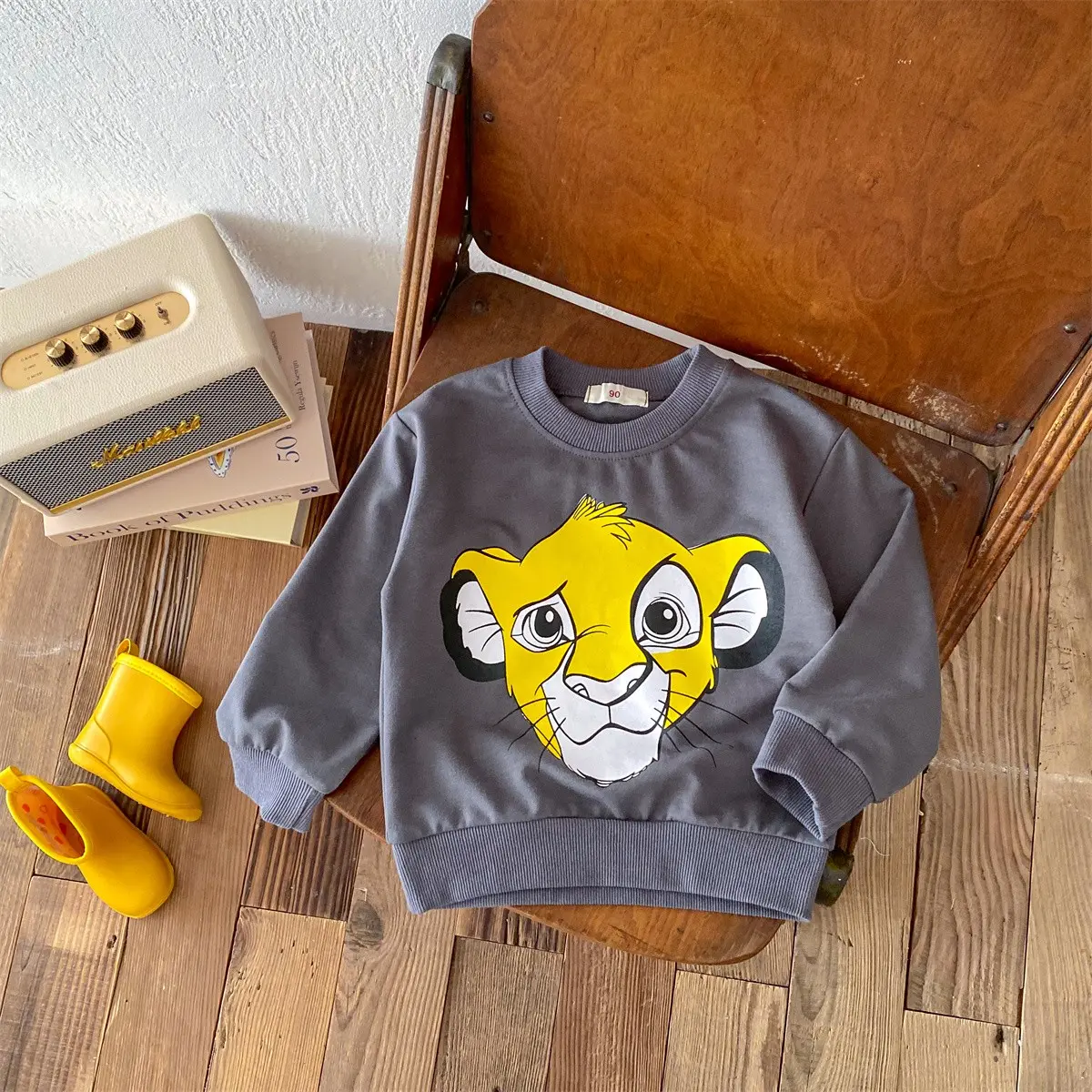 Potdemiel Kids Cartoon Animals Graphic The Lion King Simba Hoodies Cartoon Boys Girls Printed Sweatshirt Children Tops Clothes