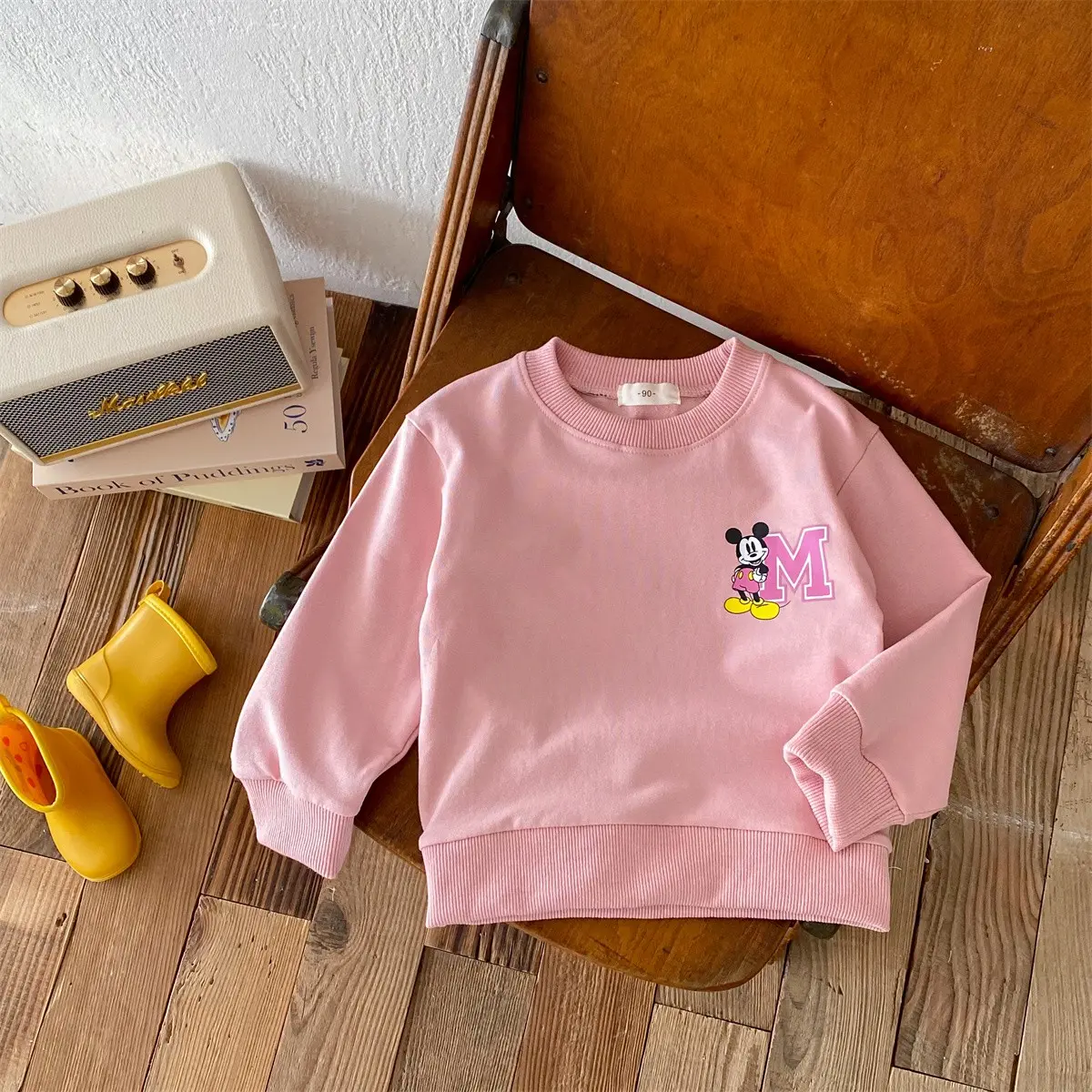 Children's Sportswear Spring And Autumn Boys And Girls Children's Top Cartoon Printed Lion King Minimalist Sportswear