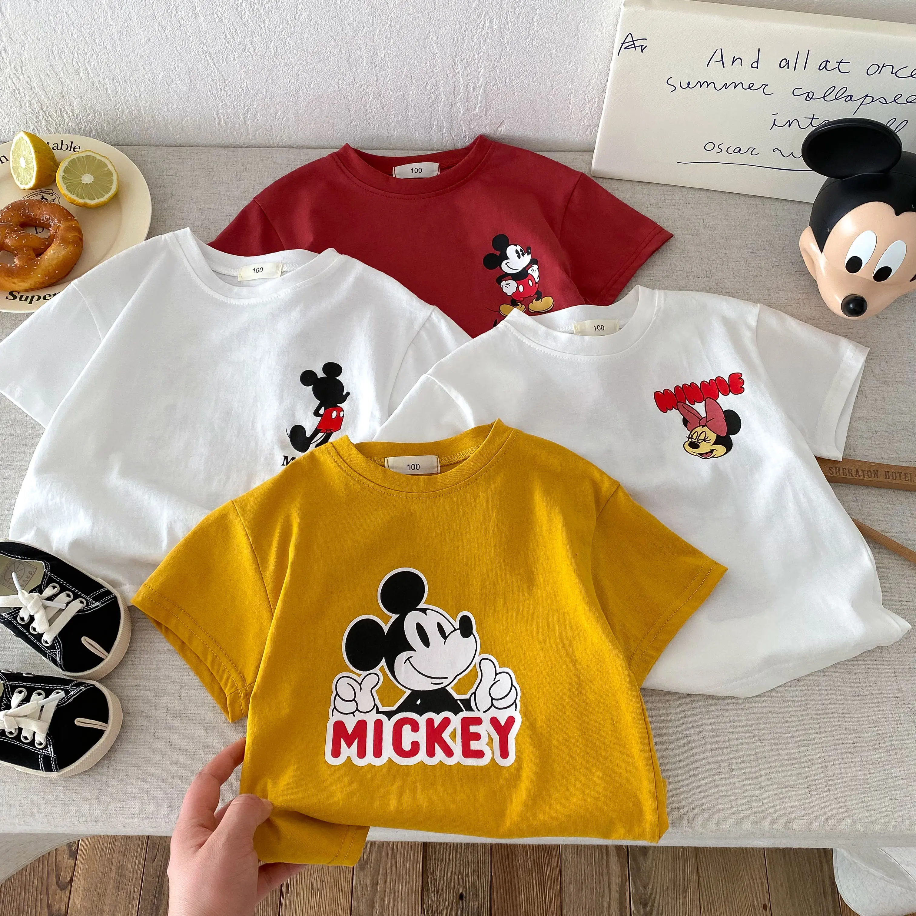 2025 Disney Children's Short Sleeve Mickey Summer Children's T-shirt Outdoor Leisure Parent Child Fashion Children's T-shirt