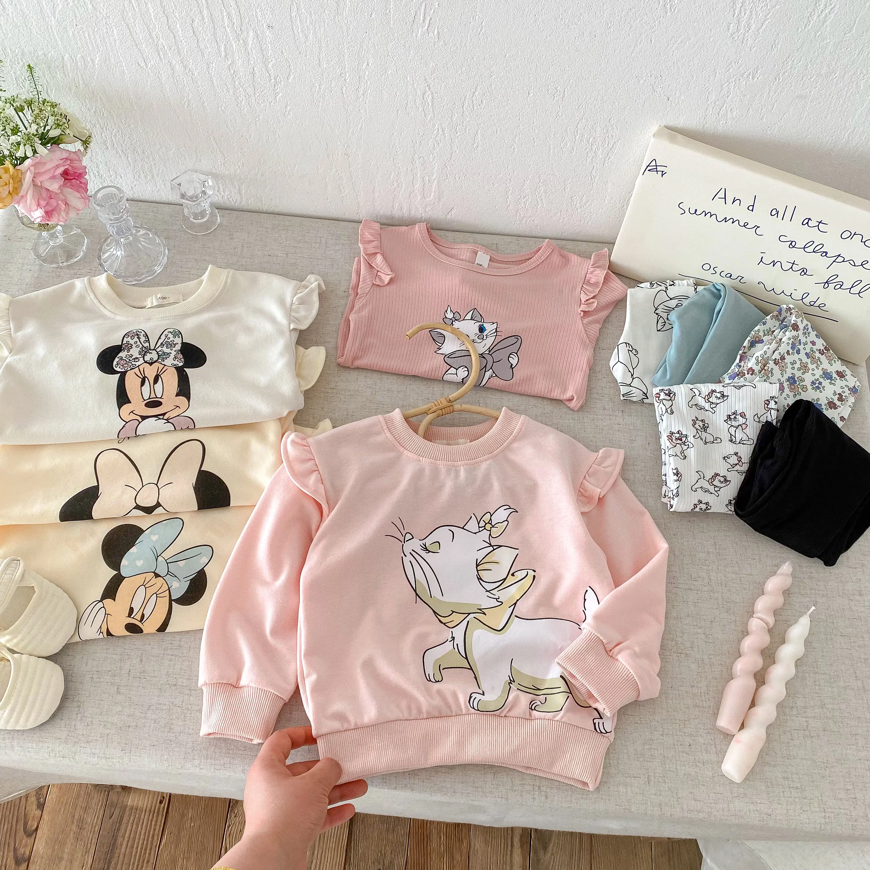 2025 Children's T-shirt Set 2-piece Boys' Summer Sportswear Cotton Top Disney Long Sleeve Children's Hoodie Set