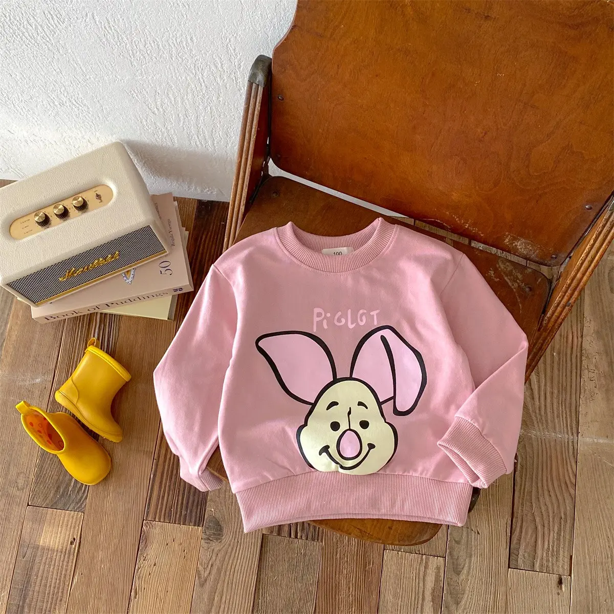 Cartoon Printed Winnie Cute Children's T-shirt Autumn Clothing Cartoon Fashion Boy Baby Long Sleeved Girl Baby Casual Top