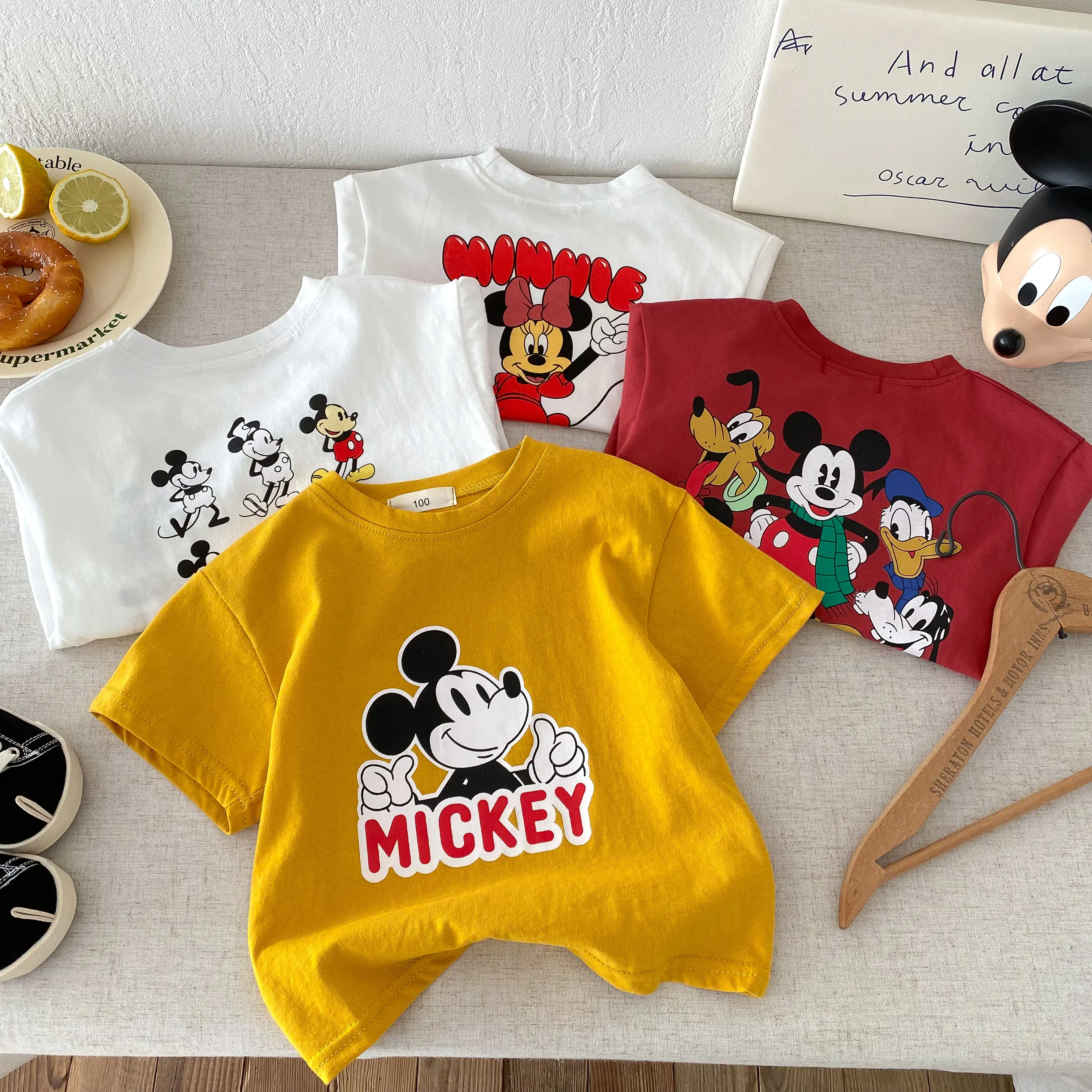 2025 Disney Children's Short Sleeve Mickey Summer Children's T-shirt Outdoor Leisure Parent Child Fashion Children's T-shirt