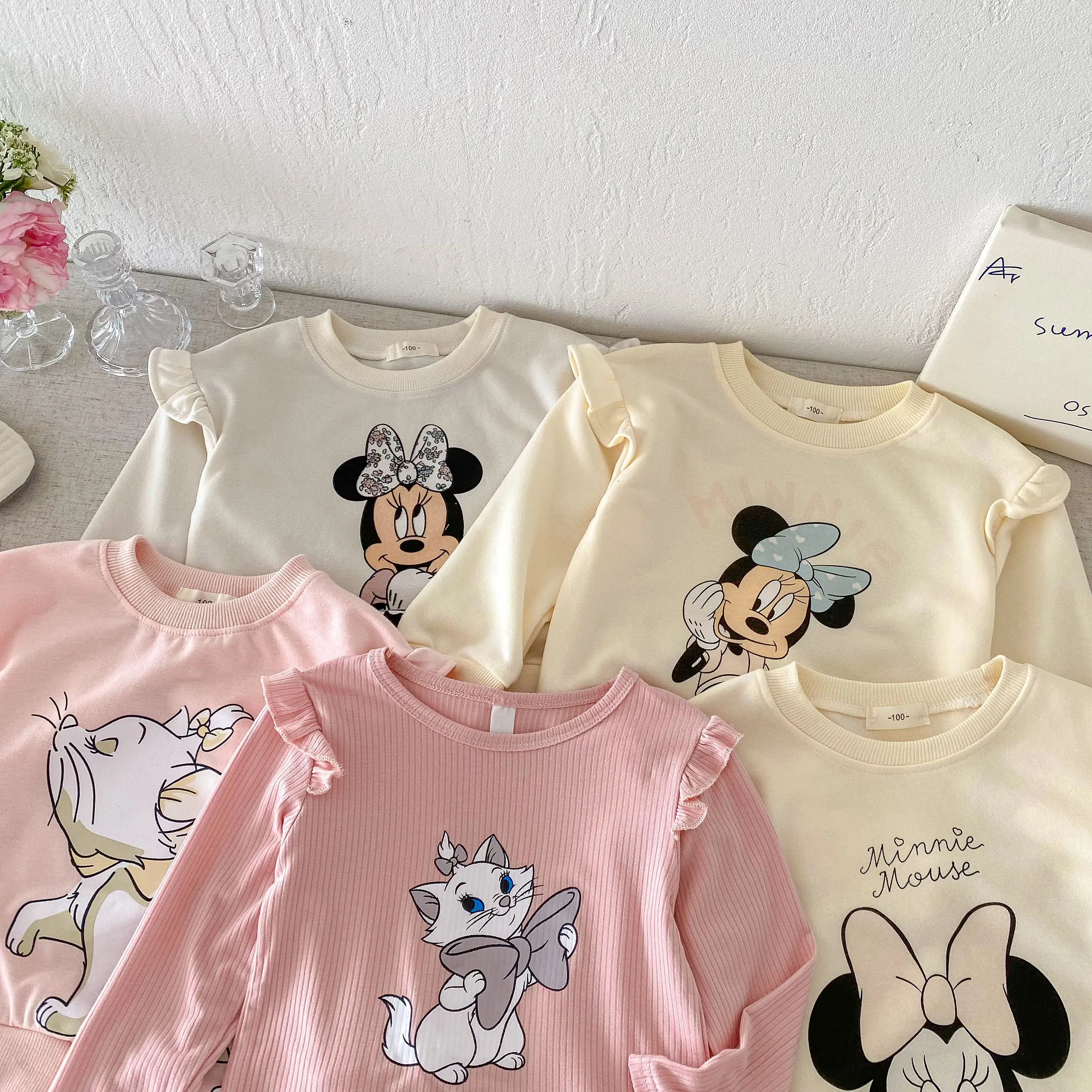 2025 Children's T-shirt Set 2-piece Boys' Summer Sportswear Cotton Top Disney Long Sleeve Children's Hoodie Set