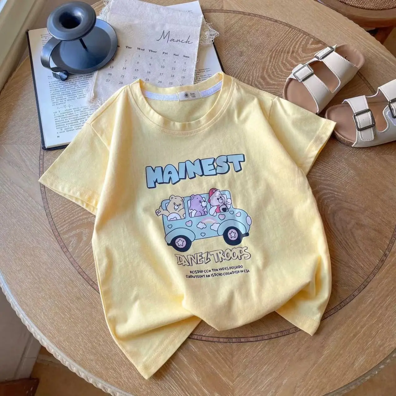 Round Neck Loose Casual Children's Short Sleeved 2024 Summer Fashion Children's T-shirt For Boys And Girls Tee Short Sleeved
