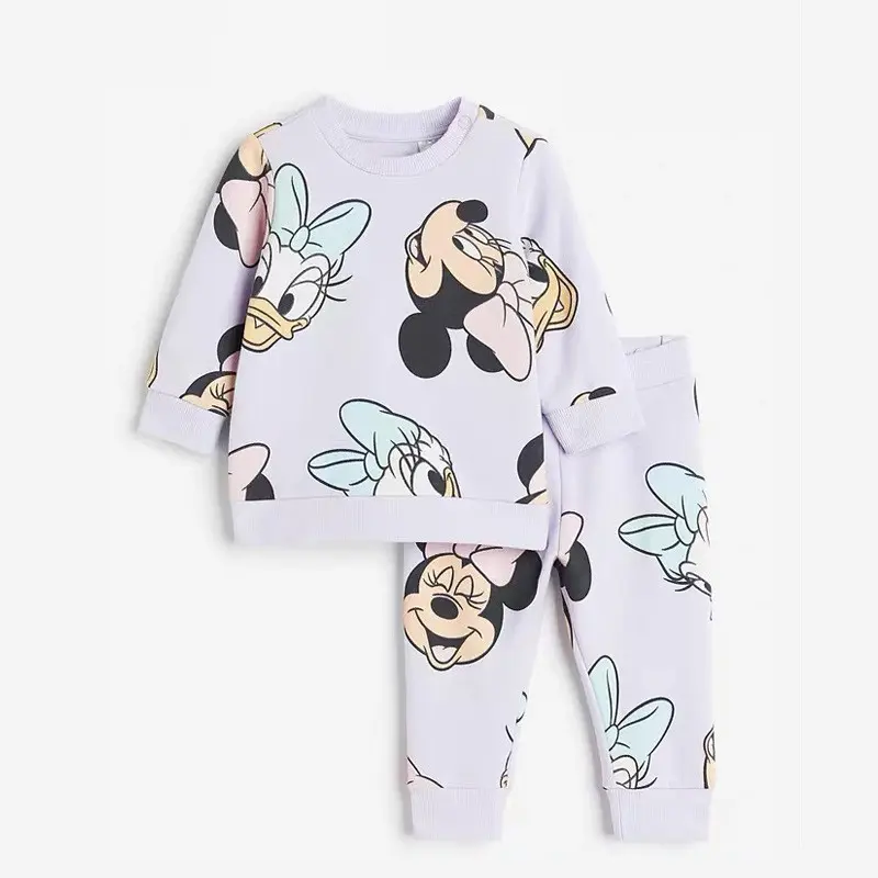 Long Sleeve Cartoon Sweatshirt Outfits New Boys Girls Spring Autumn Clothes Two Piece Sets For Kids Full Print Hoodies+pants
