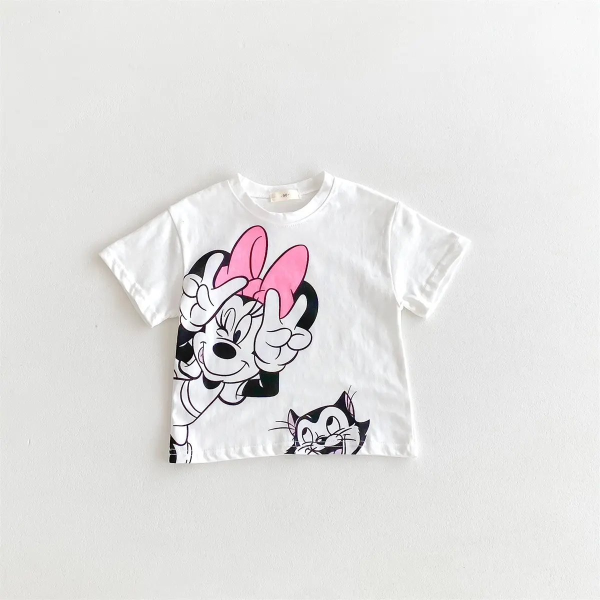 Mickey Round Neck Trendy And Fashionable Short Sleeves Boys And Girls Summer Mickey Mouse Short Sleeved Children's top Short Sle