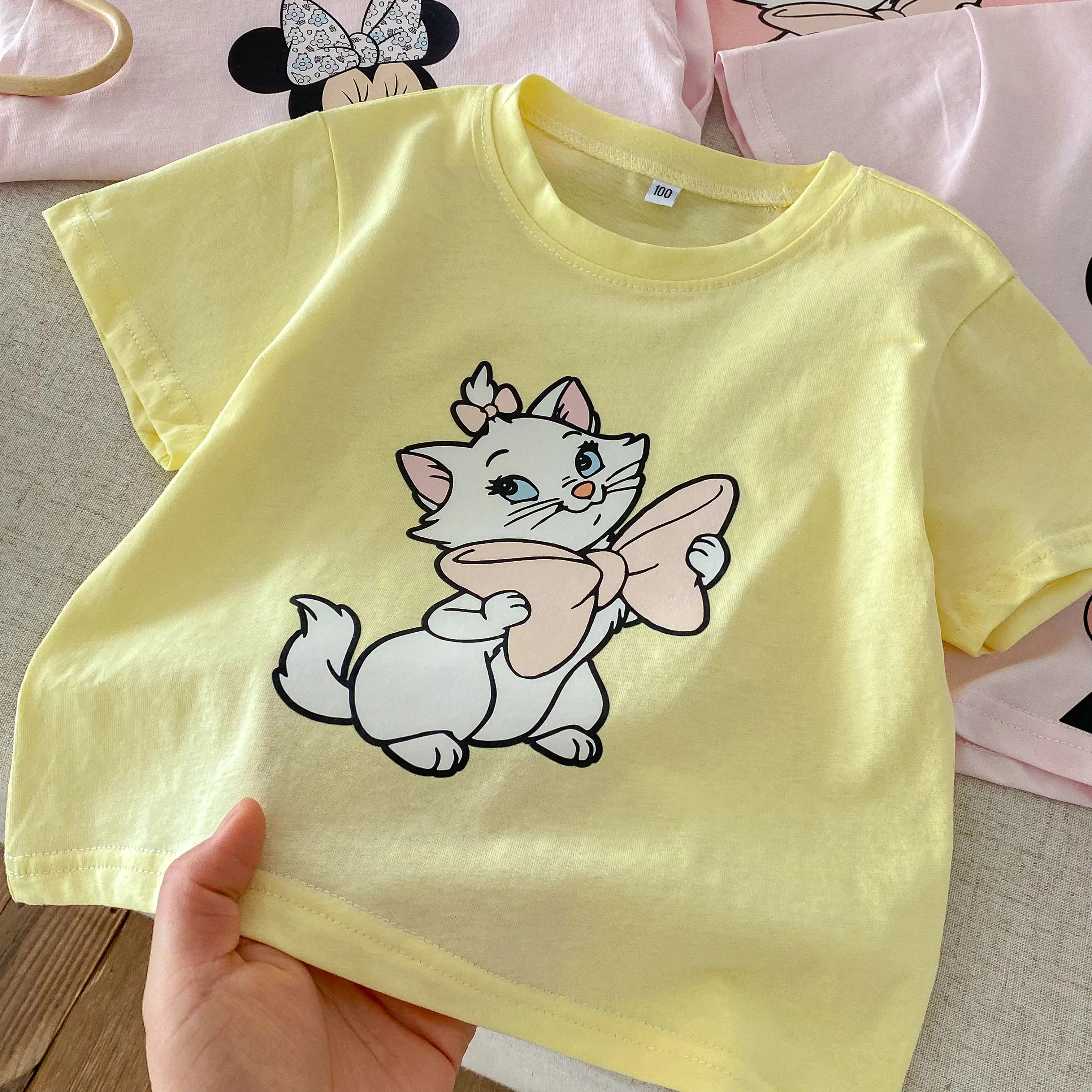 Cartoon Minnie T-shirt+shorts Summer Clothing Two-piece Set Children's New Printed Top Shorts 0-7 Year Old Boys Casual Sportswer