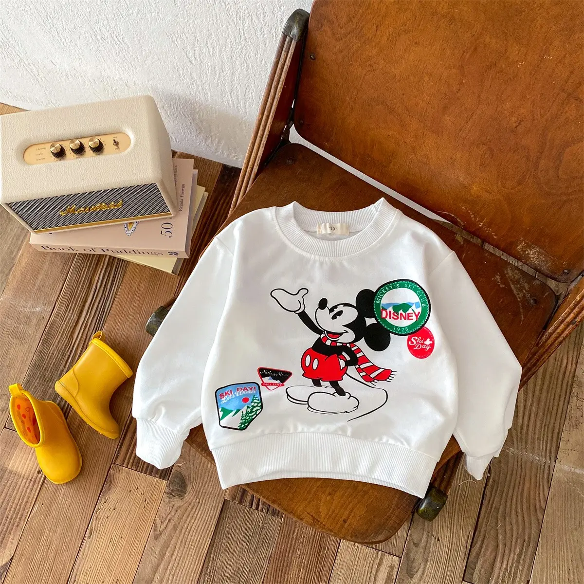 Children's Disney Mickey Minnie Sweatshirt Spring Round Neck Loose Sweatshirt Boys And Girls Fashion Top