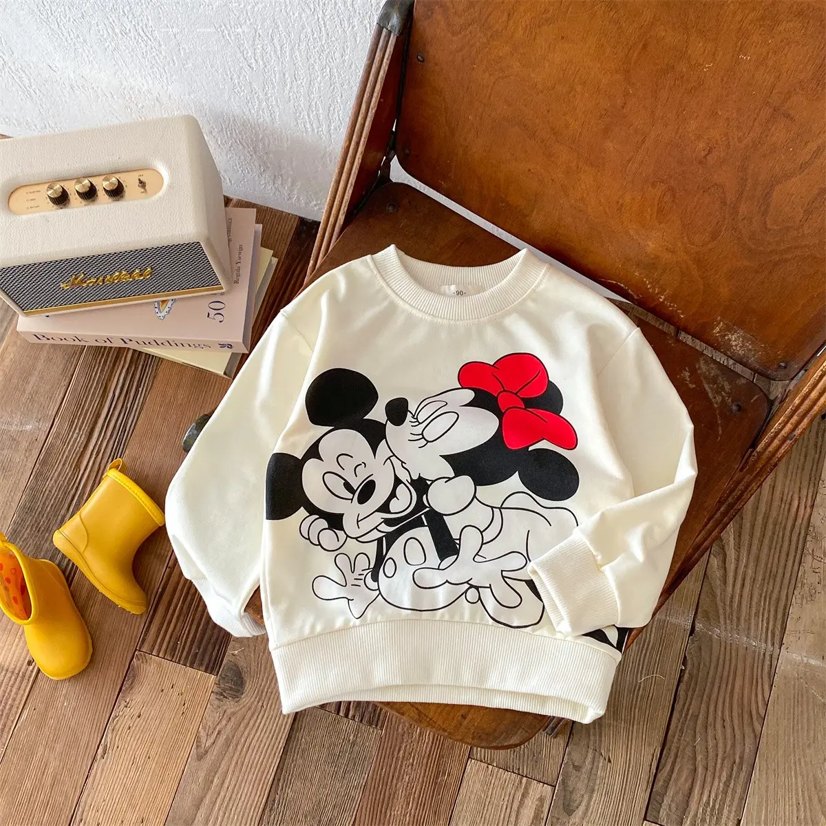 Children's Disney Mickey Minnie Sweatshirt Spring Round Neck Loose Sweatshirt Boys And Girls Fashion Top