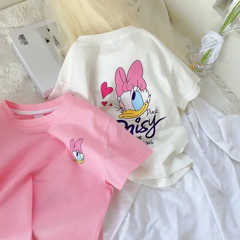 Daisy Baby Girls T-shirt Summer Clothing Printed Cartoon Short Sleeve Tees Toddler Costume Fashion Loose Casual Crewneck Tshirts