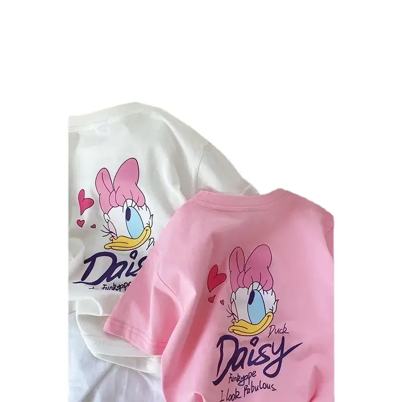 Daisy Baby Girls T-shirt Summer Clothing Printed Cartoon Short Sleeve Tees Toddler Costume Fashion Loose Casual Crewneck Tshirts