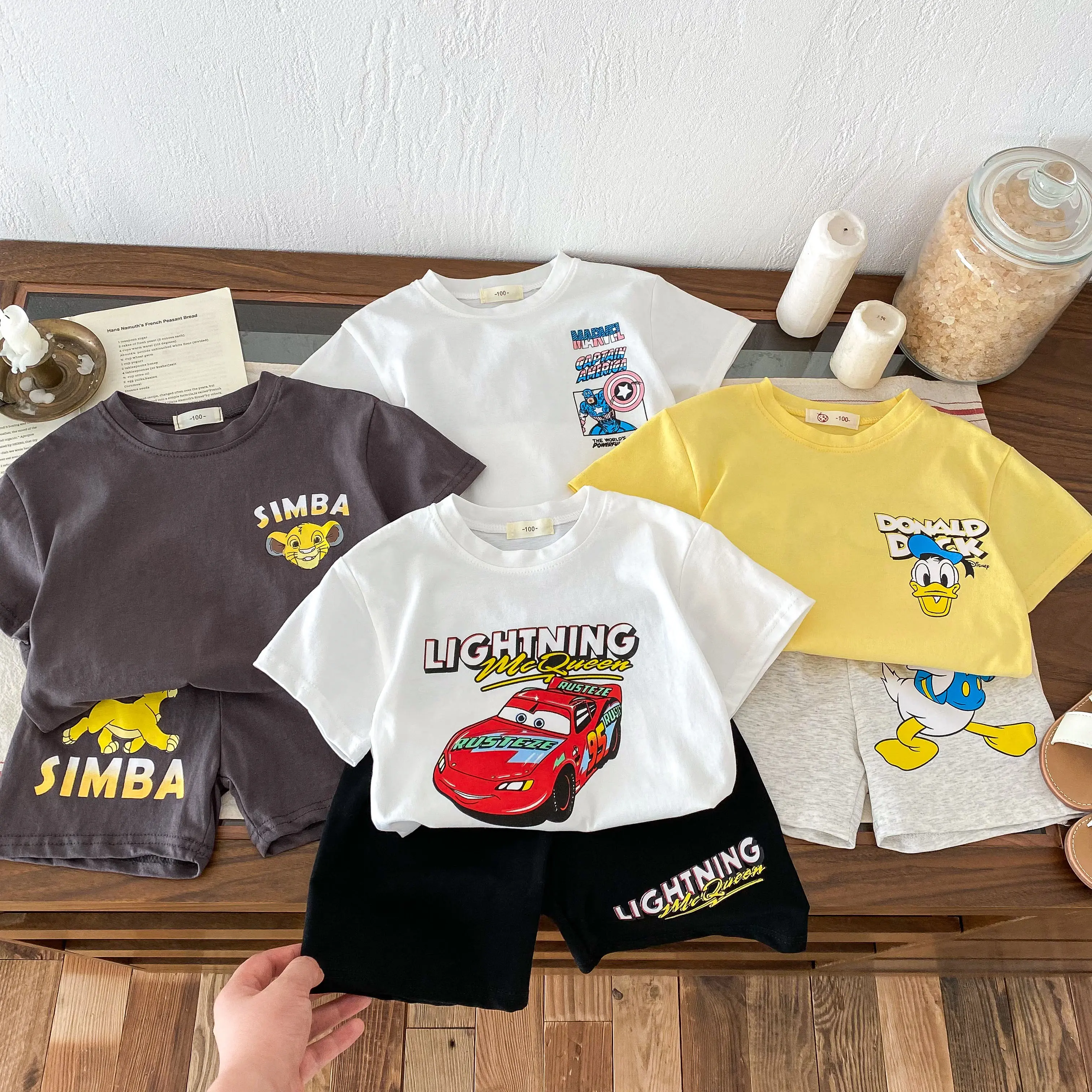 Boys And Girls Two Piece Cute T-shirt+shorts Casual Short Sleeve Shorts Set Summer Children's Clothing Printed Sports Set