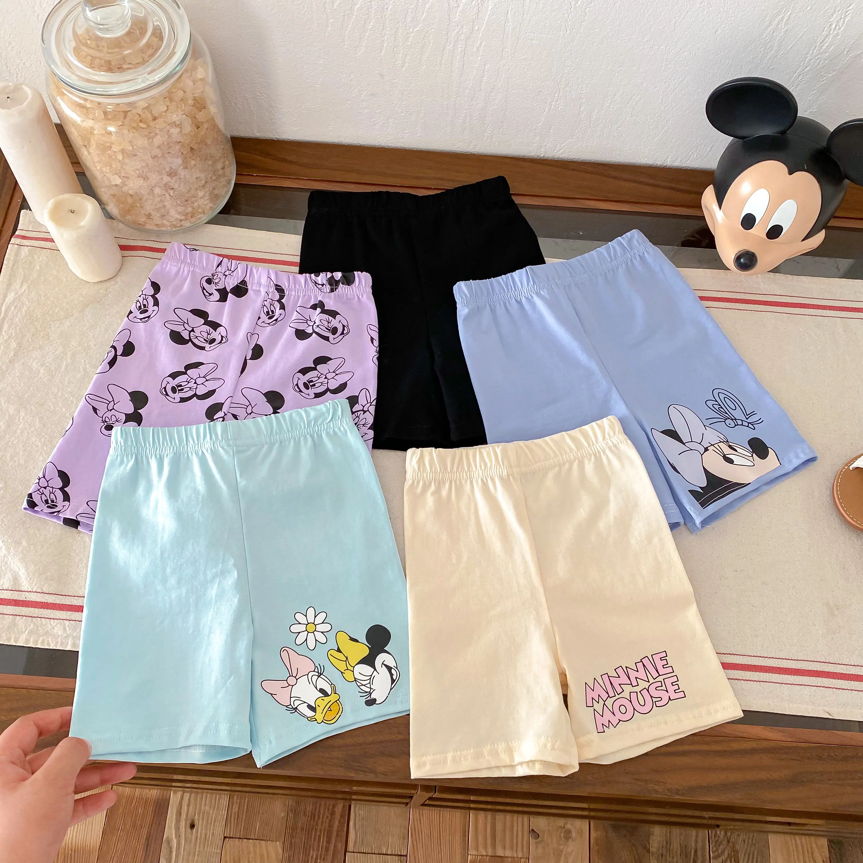 Children's Cartoon Disney Mickey Mouse Print Summer 2-piece Breathable T-shirt+shorts Sports Set For Boys And Girls