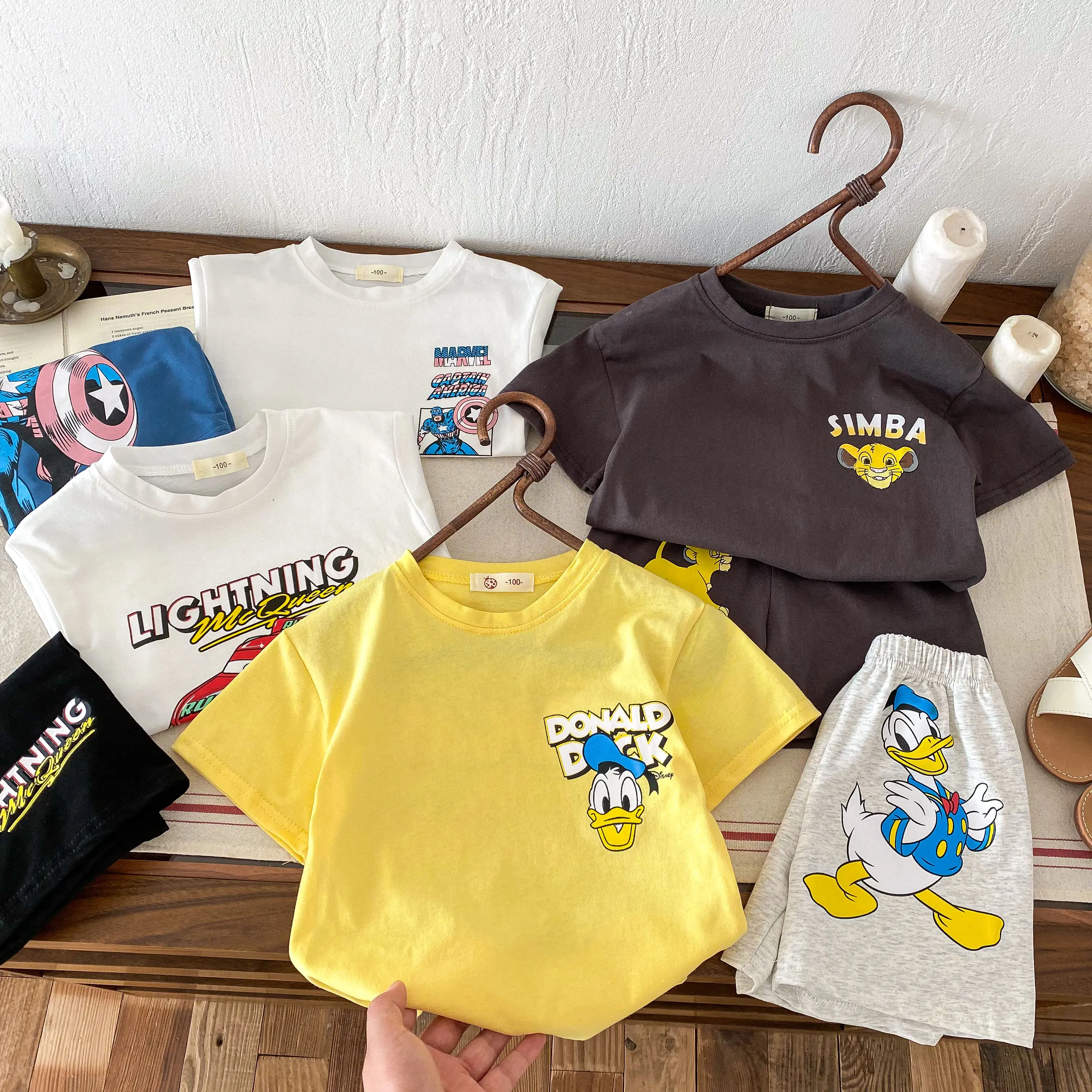 Boys And Girls Two Piece Cute T-shirt+shorts Casual Short Sleeve Shorts Set Summer Children's Clothing Printed Sports Set