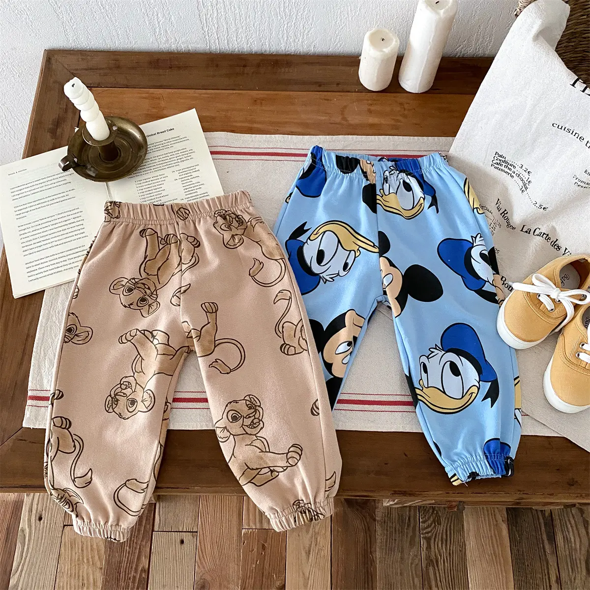 0-6-year-old Children's Disney Long Sleeved Set With Mickey Print Sweatshirt Two-piece Set For Wearing Cute Hoodie And Pants