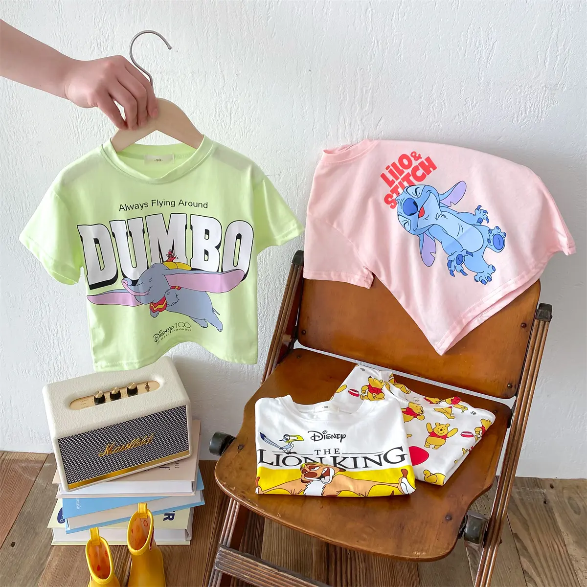 Summer Cool Loose Casual Top Cartoon Cute Stitch Short Sleeved 0-6-year-old Children's bandwagon flow of the tide Top