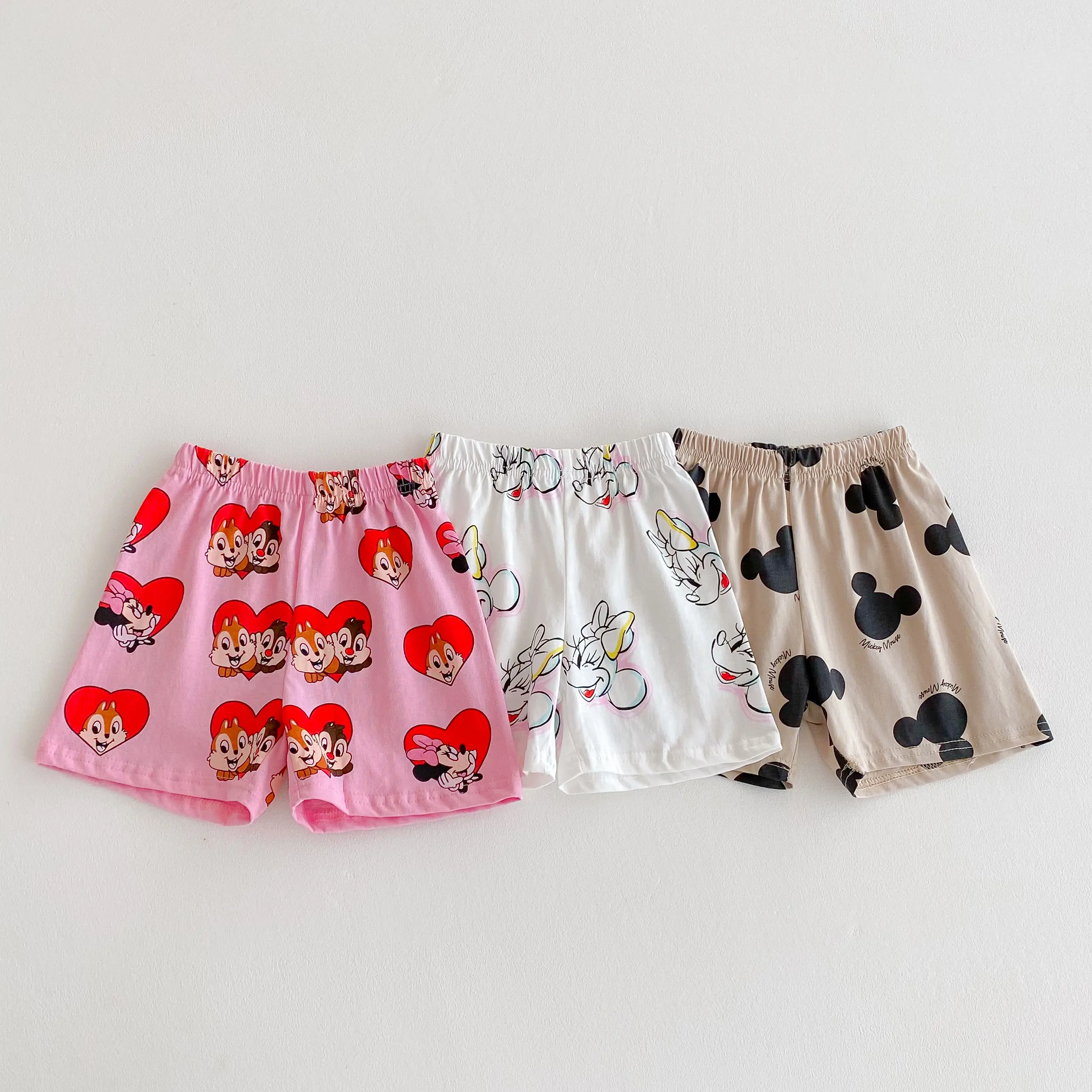 Cartoon Printed Girls' Clothing Short Sleeved Sportswear Summer Clothing T-shirt+tight Shorts Two-piece Set Children's Clothing