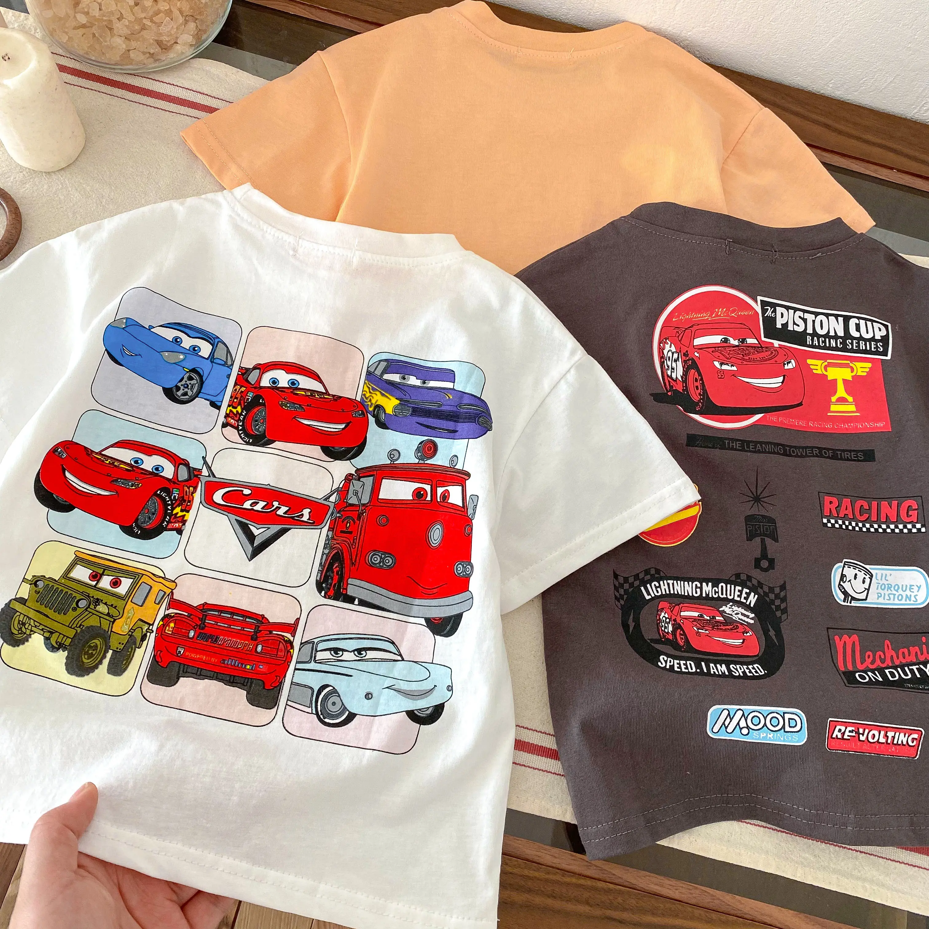 2025 Summer Children's Fashion Top Disney Car Sportswear Children's T-shirt Children's Short Sleeve T-shirt Fashion Wear