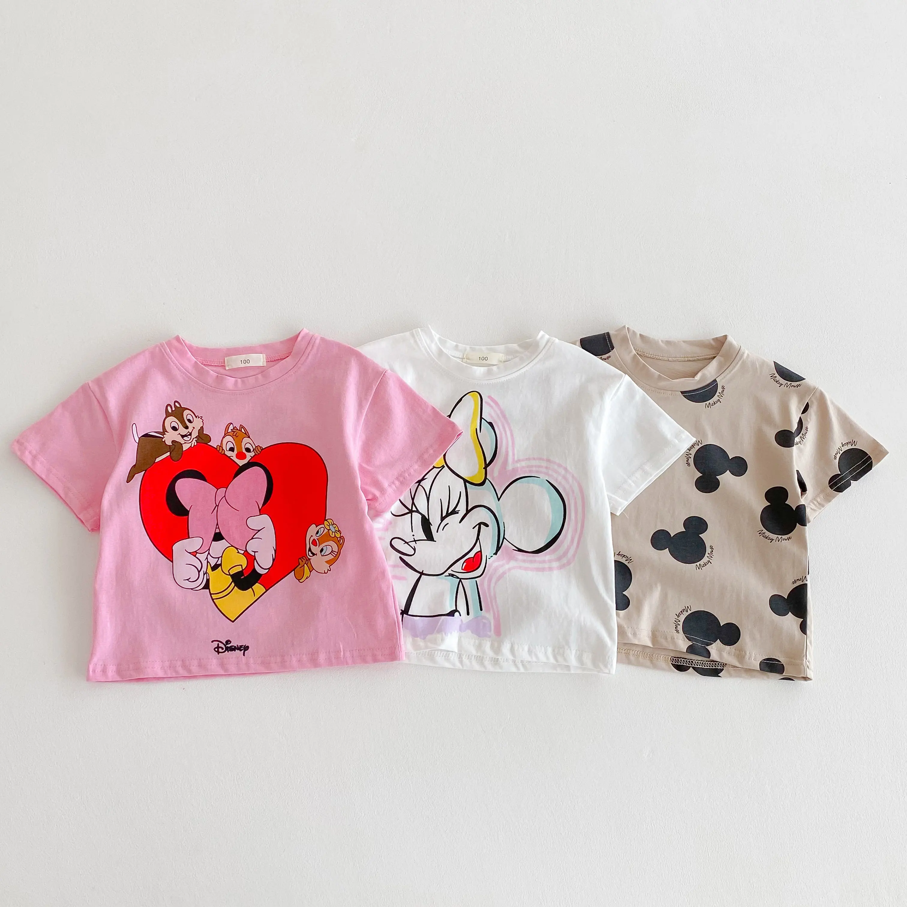 Cartoon Printed Girls' Clothing Short Sleeved Sportswear Summer Clothing T-shirt+tight Shorts Two-piece Set Children's Clothing