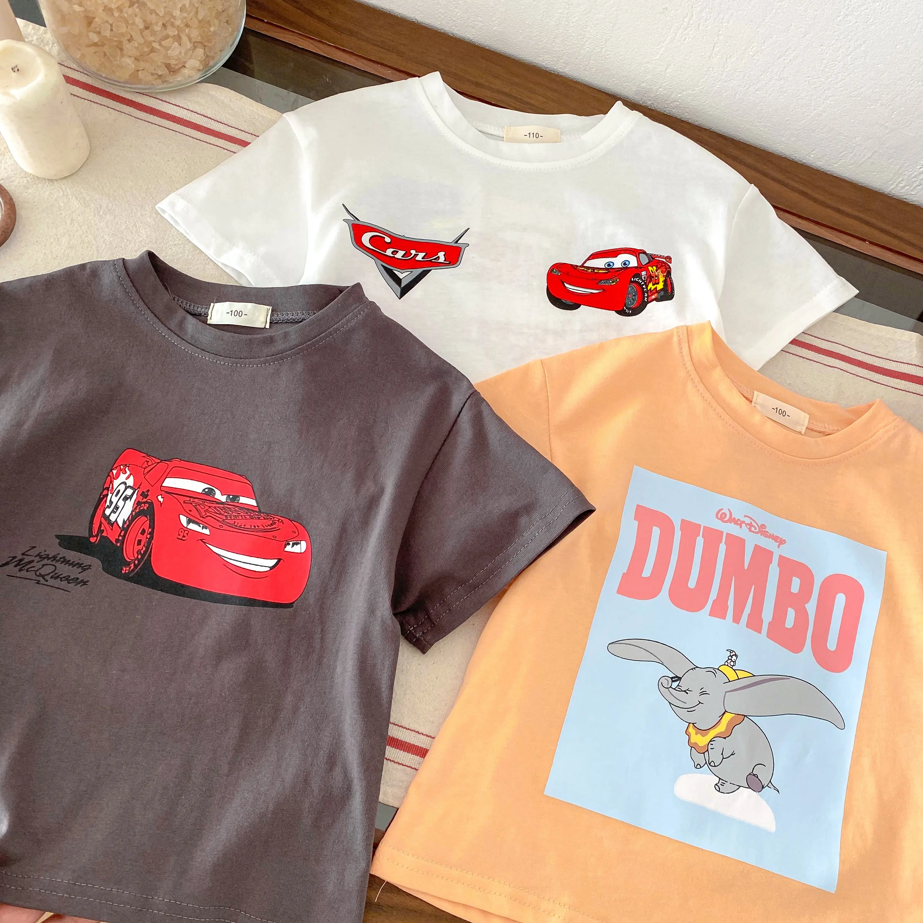 2025 Summer Children's Fashion Top Disney Car Sportswear Children's T-shirt Children's Short Sleeve T-shirt Fashion Wear